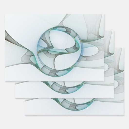 Modernes Abstraktes Fraktal Geschenkpapier Set (Set)