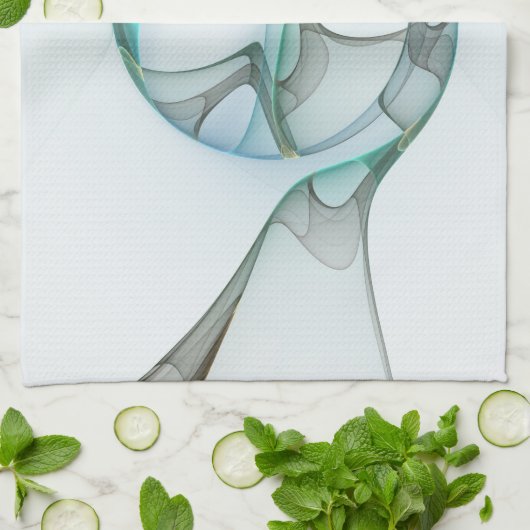 Modernes Abstraktes Fraktal Geschirrtuch (Gefaltet)