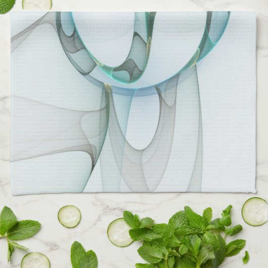 Modernes Abstraktes Fraktal Geschirrtuch (Gefaltet)