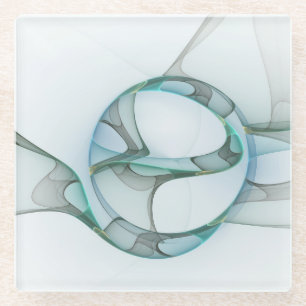 Modernes Abstraktes Fraktal Glasuntersetzer