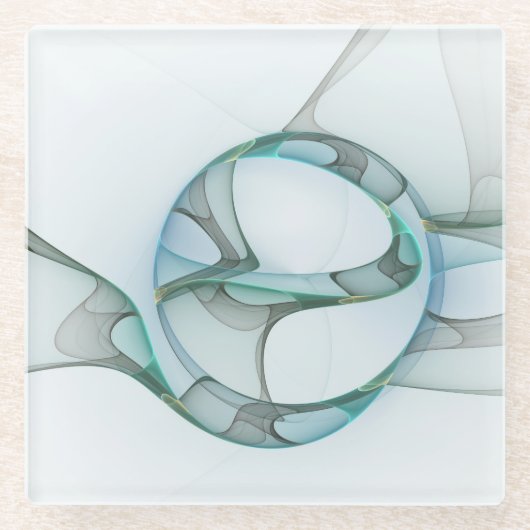 Modernes Abstraktes Fraktal Glasuntersetzer (Vorderseite)