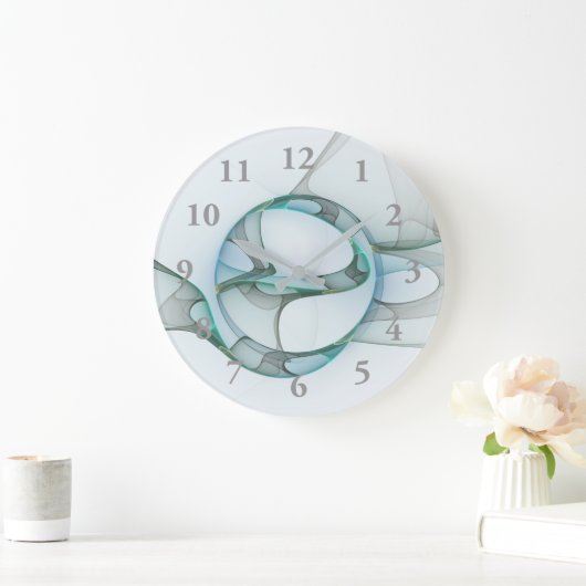 Modernes Abstraktes Fraktal Große Wanduhr (Zuhause)