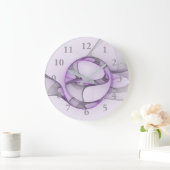 Modernes Abstraktes Fraktal Kunst, Dichtung und Mu Große Wanduhr (Zuhause)