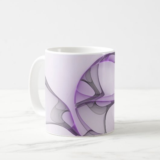Modernes Abstraktes Fraktal Kunst, Dichtung und Mu Kaffeetasse (Vorderseite Links)