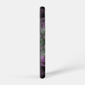 Modernes Abstraktes Fraktal Lila und grünes Design Samsung Galaxy Hülle (Rechte Seite)