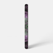 Modernes Abstraktes Fraktal Lila und grünes Design Samsung Galaxy Hülle (Linke Seite)