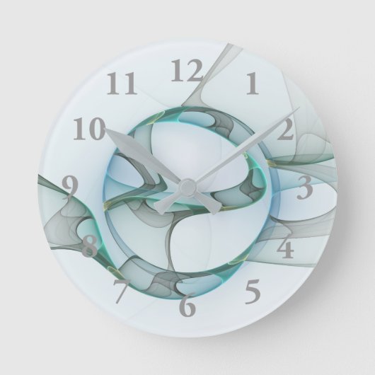 Modernes Abstraktes Fraktal Runde Wanduhr (Vorderseite)