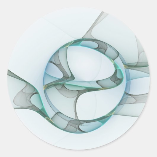 Modernes Abstraktes Fraktal Runder Aufkleber (Vorderseite)