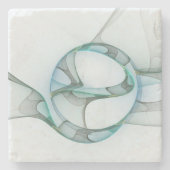 Modernes Abstraktes Fraktal Steinuntersetzer (Vorderseite)