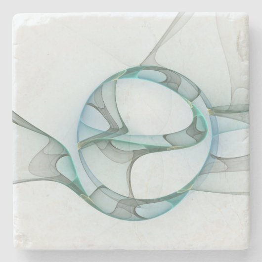 Modernes Abstraktes Fraktal Steinuntersetzer (Vorderseite)