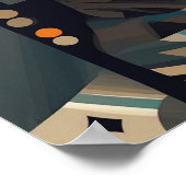 Modernes Abstraktes Frauenportrait - Geometrische Poster (Ecke)