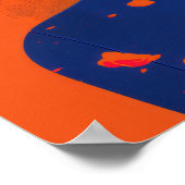 Modernes abstraktes Frauenportrait mit Blume Poster (Ecke)