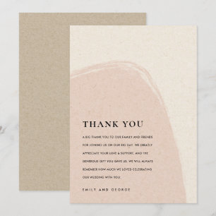 MODERNES ABSTRAKTES FUSSSUBTIL BLUSH PINK WEDD DANKESKARTE