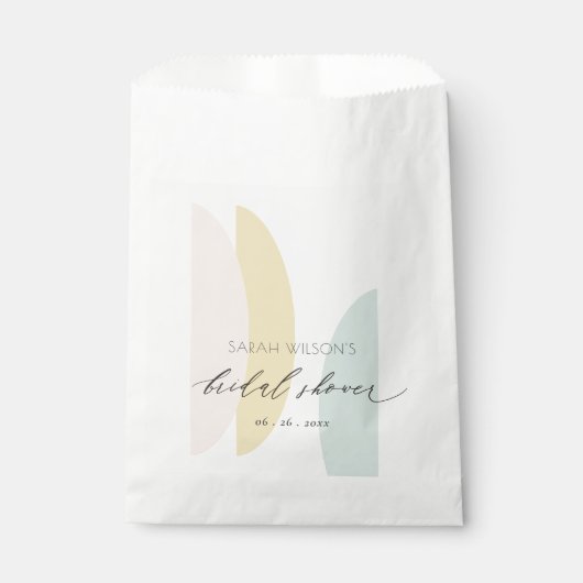 Modernes Abstraktes Gelbblau Aqua Brautparty Geschenktütchen (Vorderseite)