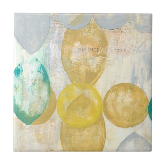 Modernes Abstraktes Gemälde auf Zeitungspapier Fliese (Vorderseite)