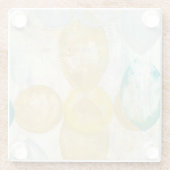 Modernes Abstraktes Gemälde auf Zeitungspapier Glasuntersetzer (Rückseite)