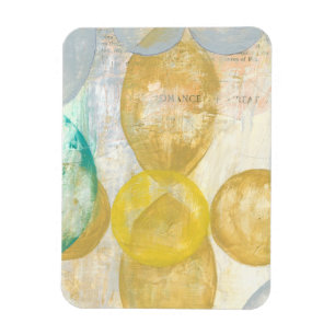 Modernes Abstraktes Gemälde auf Zeitungspapier Magnet