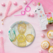 Modernes Abstraktes Gemälde auf Zeitungspapier Pappteller (Party)