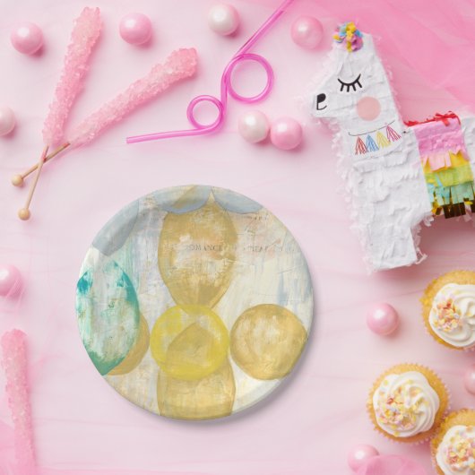 Modernes Abstraktes Gemälde auf Zeitungspapier Pappteller (Party)