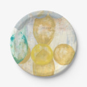 Modernes Abstraktes Gemälde auf Zeitungspapier Pappteller (Vorderseite)