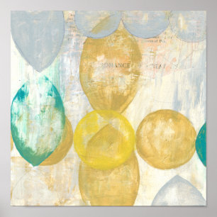 Modernes Abstraktes Gemälde auf Zeitungspapier Poster