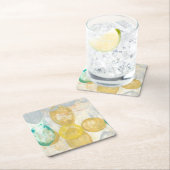 Modernes Abstraktes Gemälde auf Zeitungspapier Rechteckiger Pappuntersetzer (Vor Ort)