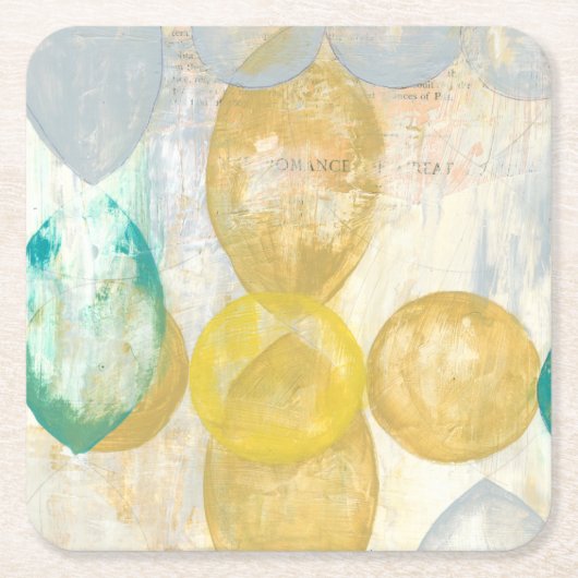 Modernes Abstraktes Gemälde auf Zeitungspapier Rechteckiger Pappuntersetzer (Vorderseite)