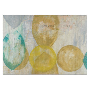 Modernes Abstraktes Gemälde auf Zeitungspapier Schneidebrett