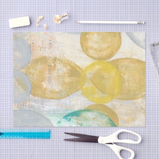 Modernes Abstraktes Gemälde auf Zeitungspapier Seidenpapier (Handwerk)