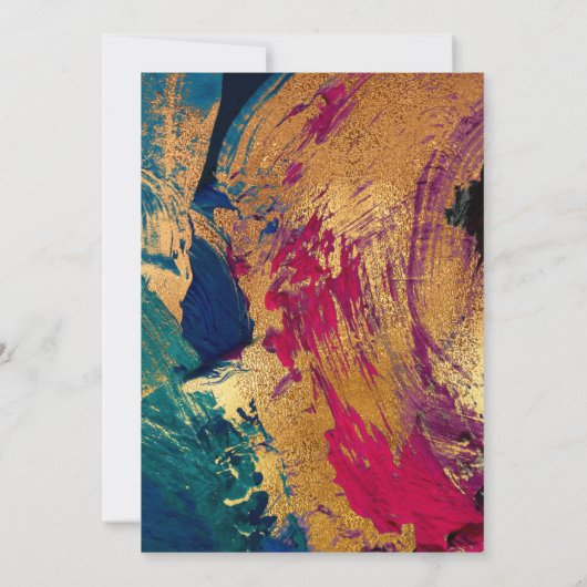 Modernes abstraktes Gemälde mit schwarzem Gold Einladung (Rückseite)