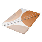 Modernes Abstraktes Geo Pastel Brown Creme Pink Badematte (Schrägansicht)