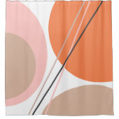 Modernes Abstraktes Geo Pastel Orange Pink Beige Duschvorhang (Vorderseite)
