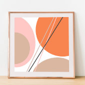 Modernes Abstraktes Geo Pastel Orange Pink Beige Poster