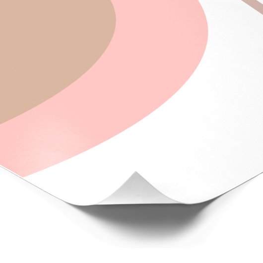 Modernes Abstraktes Geo Pastel Orange Pink Beige Poster (Ecke)