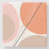 Modernes Abstraktes Geo Pastel Orange Pink Beige Steinuntersetzer (Vorderseite)
