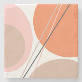 Modernes Abstraktes Geo Pastel Orange Pink Beige Steinuntersetzer