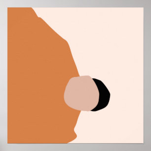 Modernes abstraktes geometrisch braun-rosa Schwarz Poster