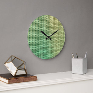 Modernes abstraktes geometrisches Digitalmuster 12 Große Wanduhr