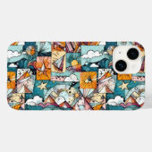 Modernes abstraktes geometrisches Digitalmuster 43 Case-Mate iPhone Hülle (Rückseite (Horizontal))