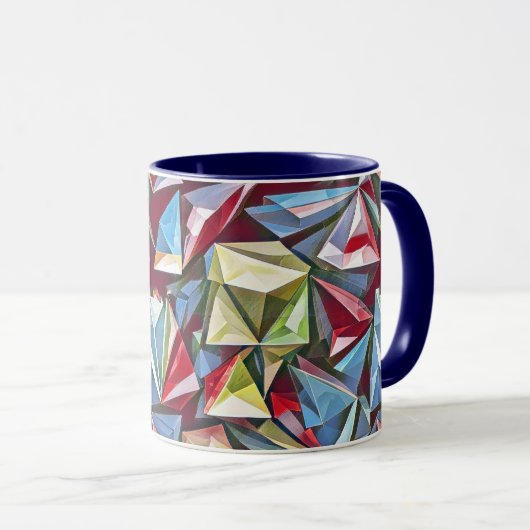 Modernes abstraktes geometrisches Digitalmuster 44 Tasse (VorderseiteRechts)