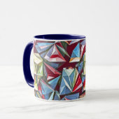 Modernes abstraktes geometrisches Digitalmuster 44 Tasse (Vorderseite Links)