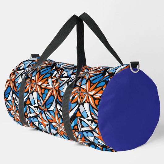 Modernes abstraktes geometrisches Digitalmuster 50 Duffle Bag (Linke Ecke)