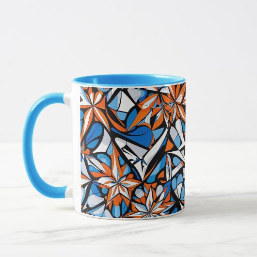 Modernes abstraktes geometrisches Digitalmuster 50 Tasse (Links)