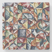 Modernes abstraktes geometrisches Digitalmuster 55 Steinuntersetzer (Vorderseite)