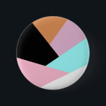 Modernes abstraktes geometrisches Farbblockmuster Button<br><div class="desc">Farbvolle geometrische Kombination.</div>