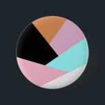 Modernes abstraktes geometrisches Farbblockmuster Button<br><div class="desc">Farbvolle geometrische Kombination.</div>