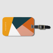 Modernes abstraktes geometrisches Farbblockmuster Gepäckanhänger (Vorderseite (Horizontal))