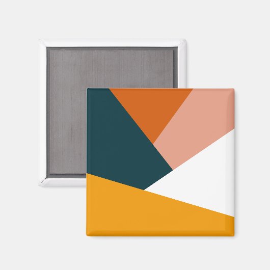 Modernes abstraktes geometrisches Farbblockmuster Magnet (Vorderseite/Rückseite)