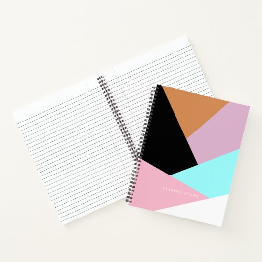 Modernes abstraktes geometrisches Farbblockmuster Notizblock (Innenseite)