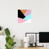 Modernes abstraktes geometrisches Farbblockmuster Poster (Heimbüro)